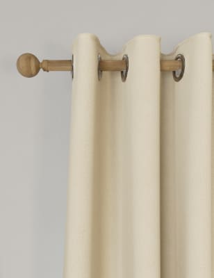 M&S Brushed Eyelet Blackout Temperature Smart Curtains - EW72 - Cream, Cream,Grey