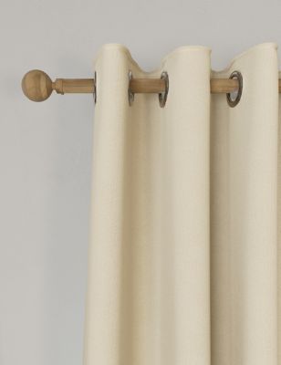 M&S Brushed Eyelet Blackout Temperature Smart Curtains - EW72 - Cream, Cream,Champagne,Neutral,Grey