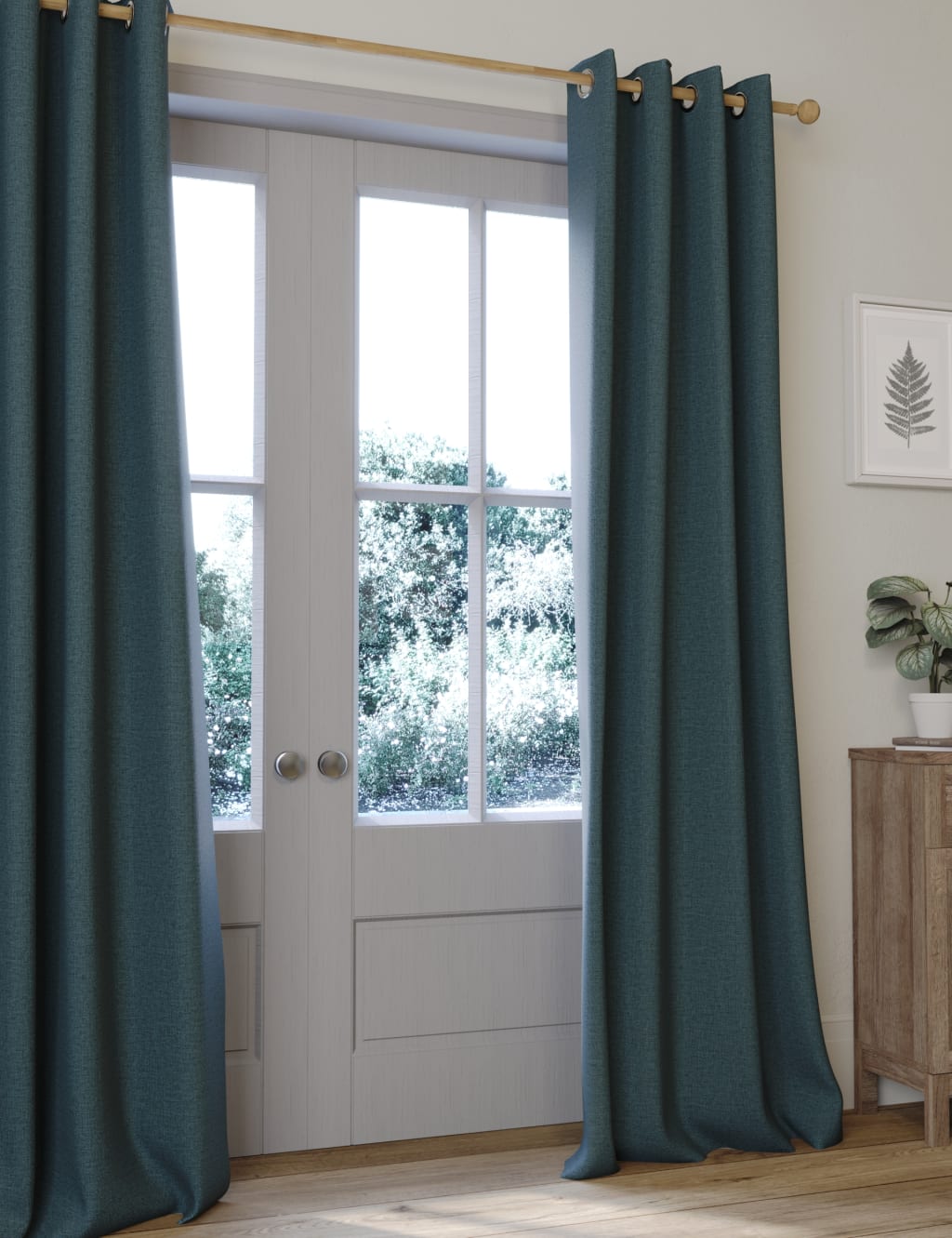Brushed Eyelet Blackout Thermal Curtains image 1