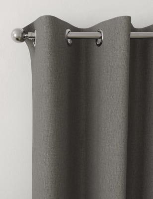 

M&S Collection Brushed Eyelet Blackout Thermal Curtains - Charcoal Mix, Charcoal Mix