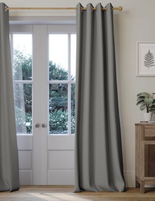 

M&S Collection Brushed Eyelet Blackout Thermal Curtains - Light Grey, Light Grey