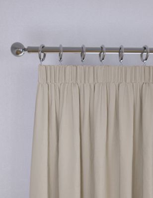 M&S Faux Silk Pencil Pleat Blackout Curtains - EW90 - Champagne, Champagne,Soft Pink,Duck Egg