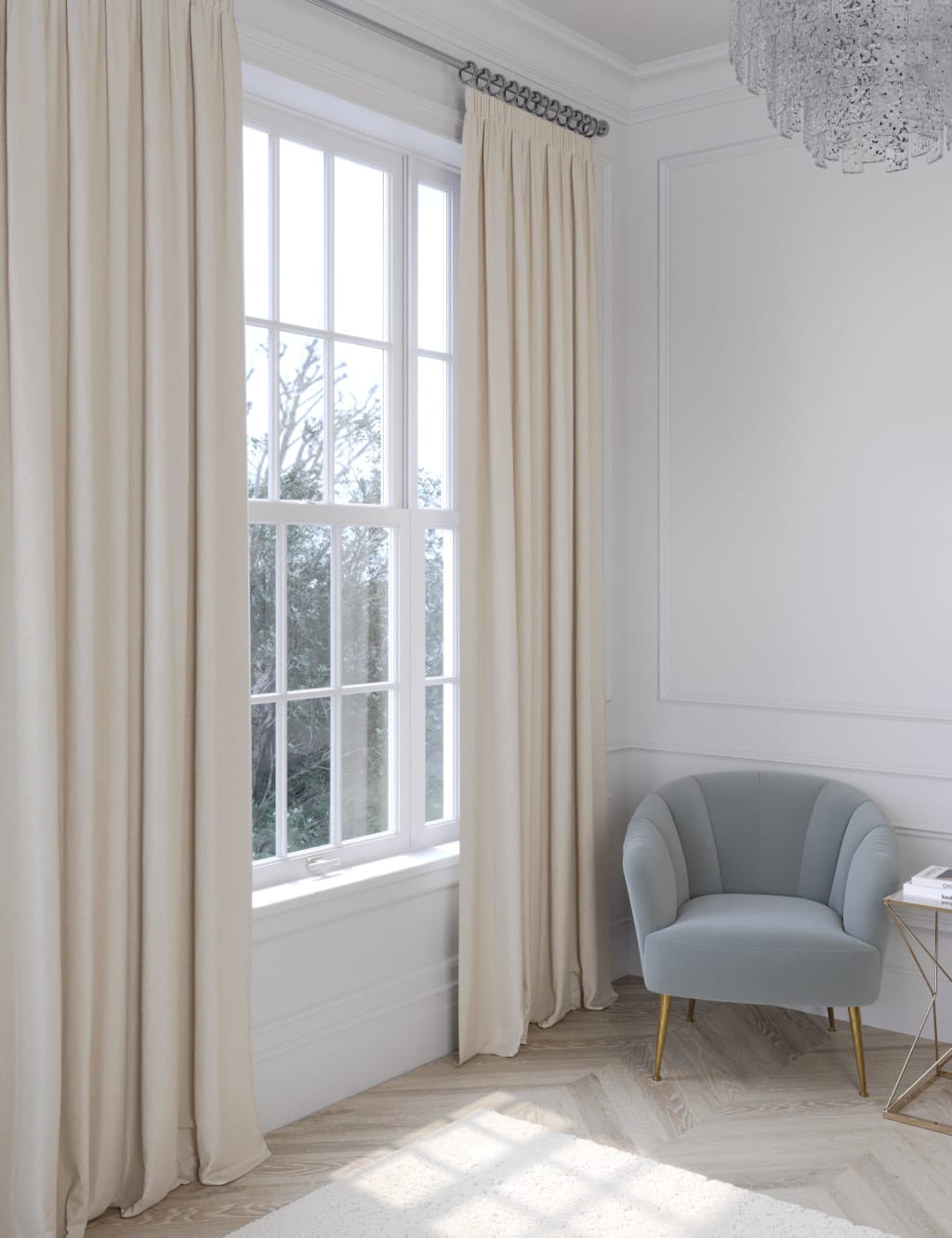 Faux Silk Pencil Pleat Blackout Curtains image 2
