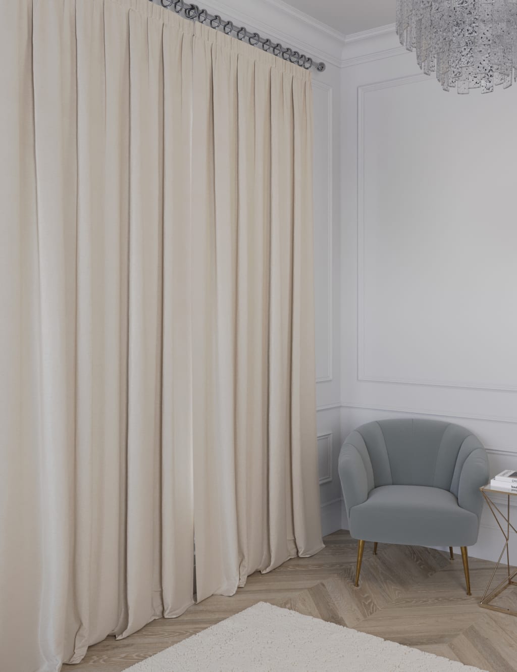Faux Silk Pencil Pleat Blackout Curtains image 3