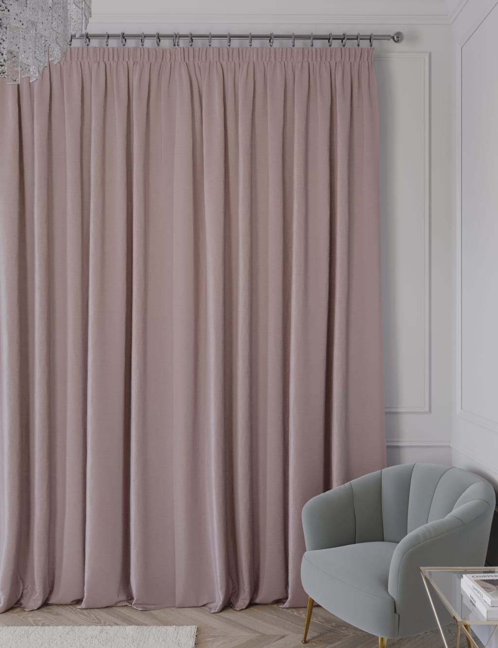 Faux Silk Pencil Pleat Blackout Curtains image 3