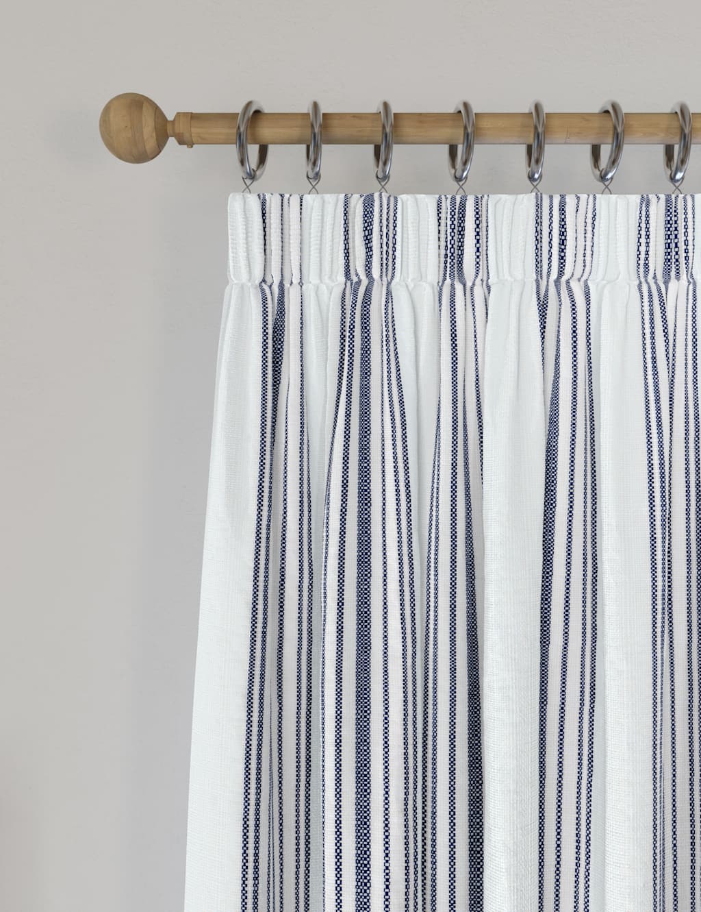 Woven Striped Pencil Pleat Curtains image 3
