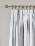 Woven Striped Pencil Pleat Curtains