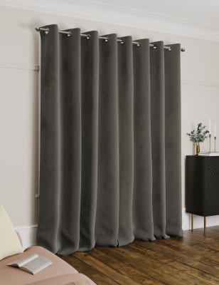 

M&S Collection Velvet Eyelet Ultra Thermal Curtains - Grey, Grey