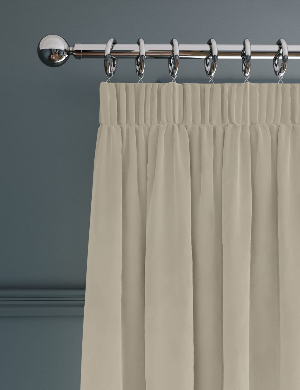 Velvet Pencil Pleat Ultra Thermal Curtains image 1