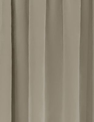 Image of M&S Velvet Pencil Pleat Ultra Thermal Curtains - EW54 - Champagne, Champagne,Grey,Navy