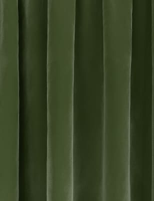 

M&S Collection Cortinas ultratérmicas con plisado de lápiz de terciopelo - Green, Green