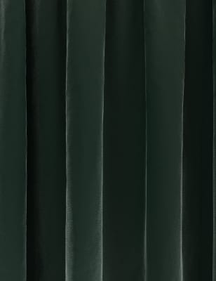 

M&S Collection Velvet Pencil Pleat Ultra Thermal Curtains - Forest Green, Forest Green