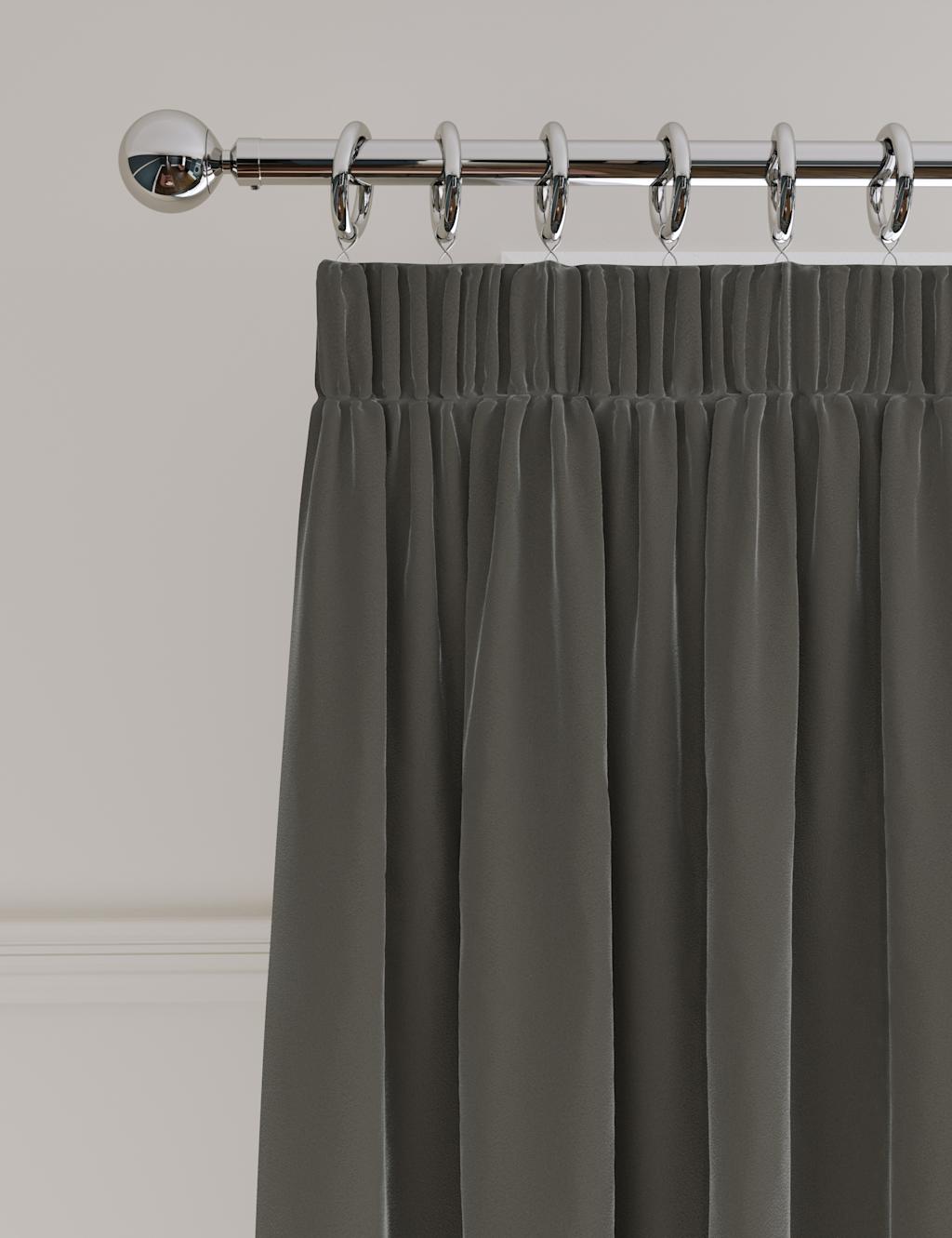 Velvet Pencil Pleat Ultra Thermal Curtains image 3
