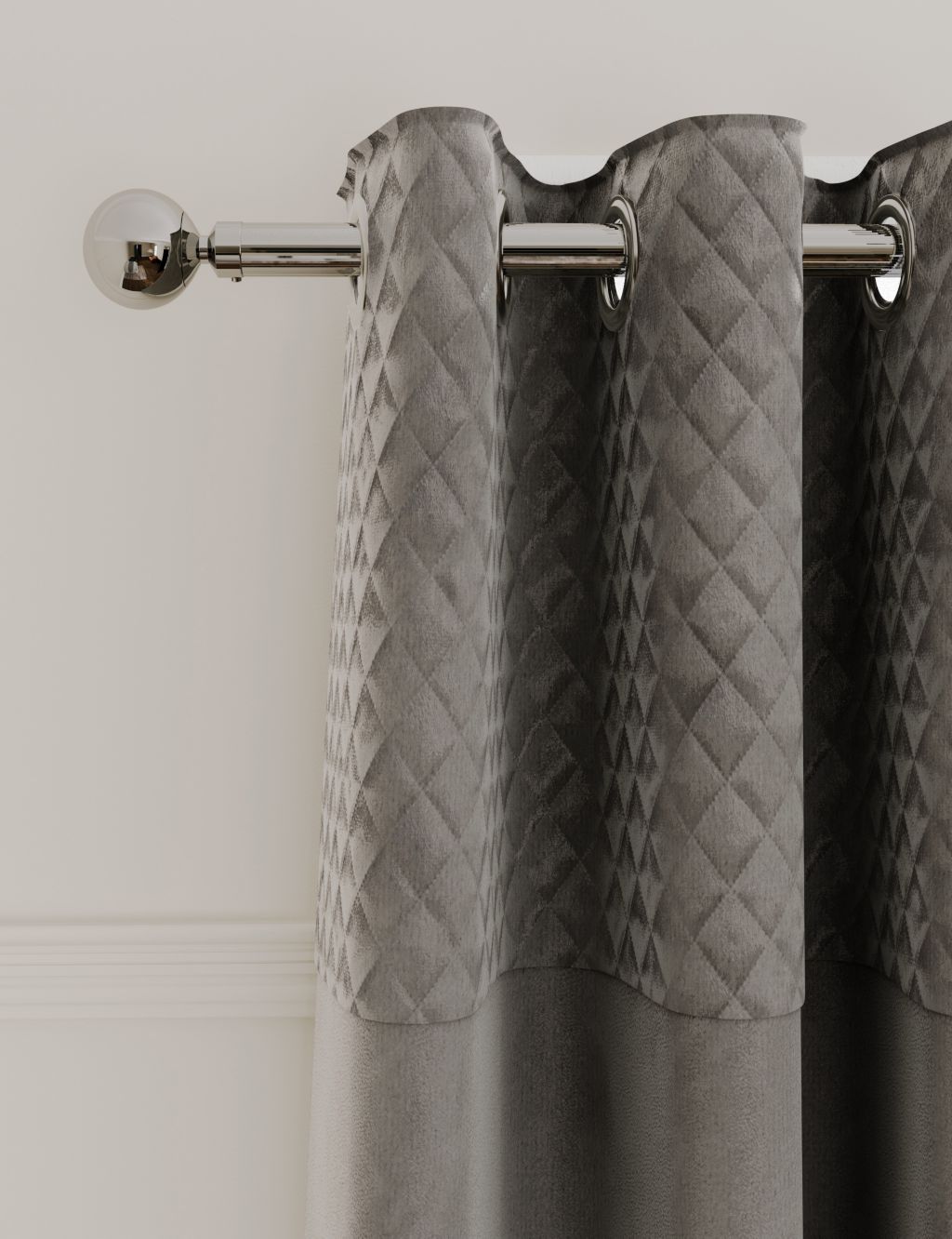 Velvet Eyelet Quilted Thermal Curtains image 3