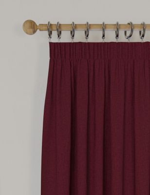 

M&S Collection Brushed Pencil Pleat Blackout Curtains - Dark Red, Dark Red