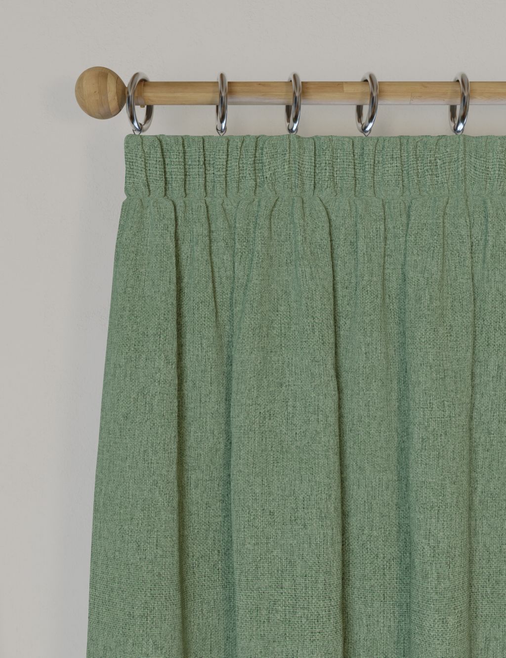 Brushed Pencil Pleat Blackout Thermal Curtains image 3