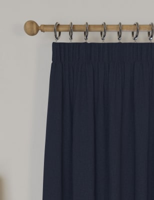 Brushed Pencil Pleat Blackout Temperature Smart Curtains