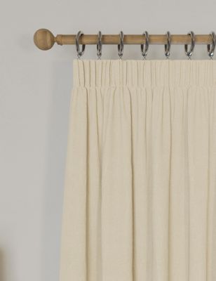M&S Brushed Pencil Pleat Blackout Thermal Curtains - WDR72 - Cream, Cream,Mid Blue,Terracotta,Sage,D
