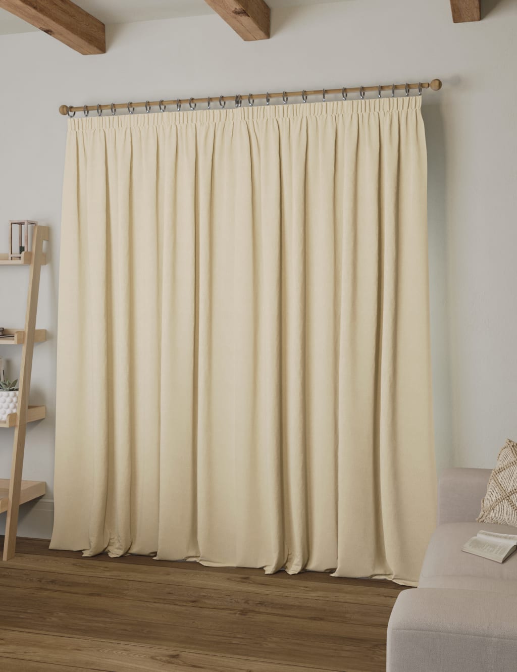 Brushed Pencil Pleat Blackout Thermal Curtains image 3