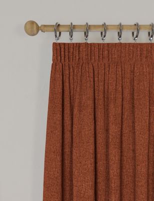 Brushed Pencil Pleat Blackout Thermal Curtains