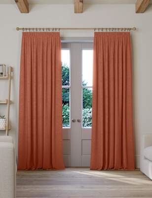 Brushed Pencil Pleat Blackout Thermal Curtains