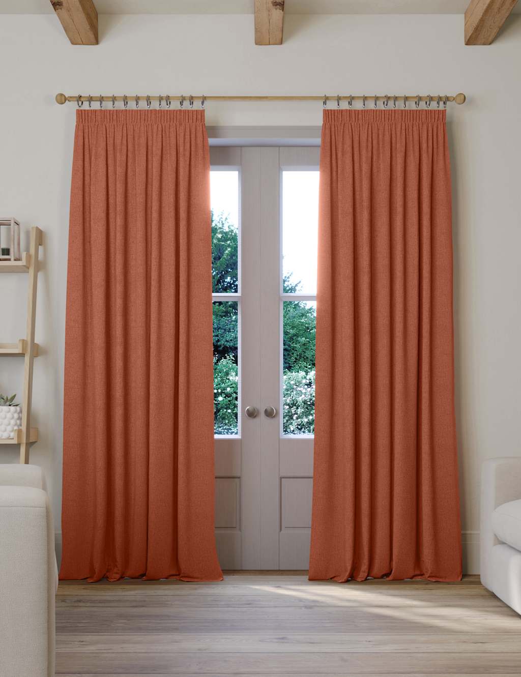 Brushed Pencil Pleat Blackout Thermal Curtains image 1