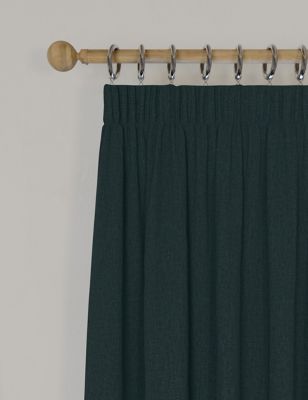 

M&S Collection Brushed Pencil Pleat Blackout Thermal Curtains - Teal, Teal