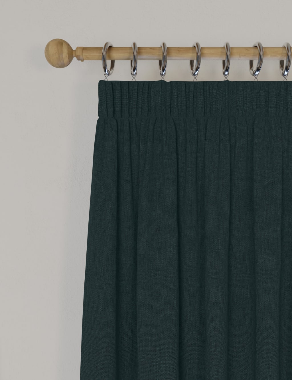 Brushed Pencil Pleat Blackout Thermal Curtains image 1