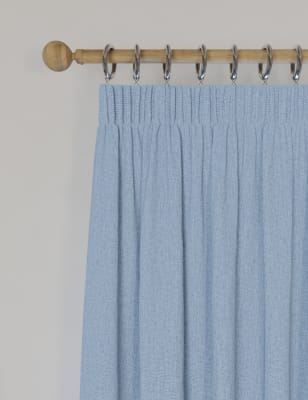 Brushed Pencil Pleat Blackout Temperature Smart Curtains