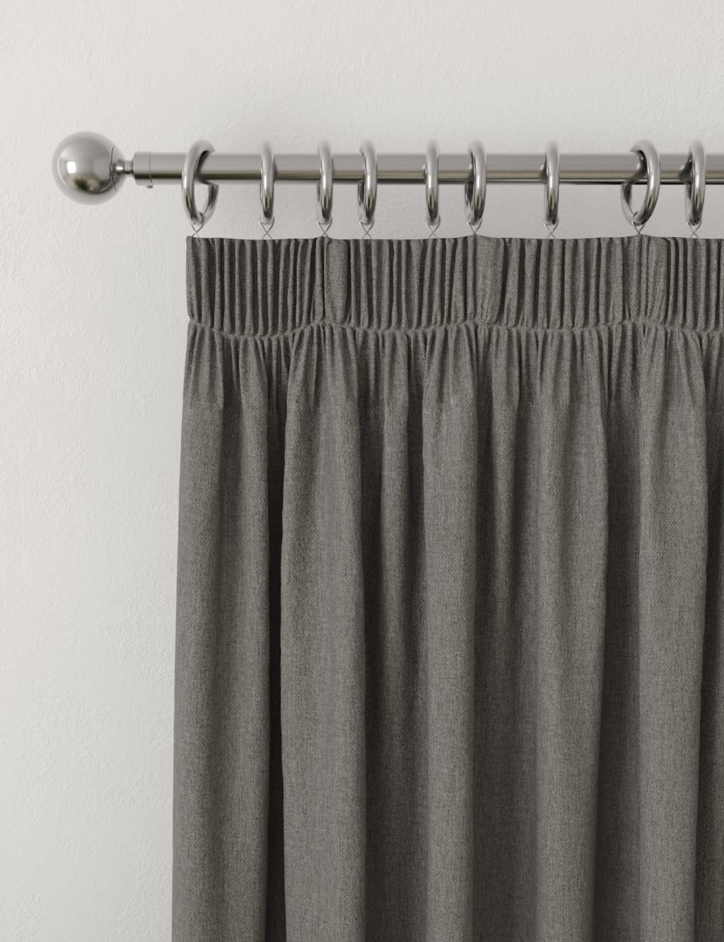 Brushed Pencil Pleat Blackout Thermal Curtains image 2