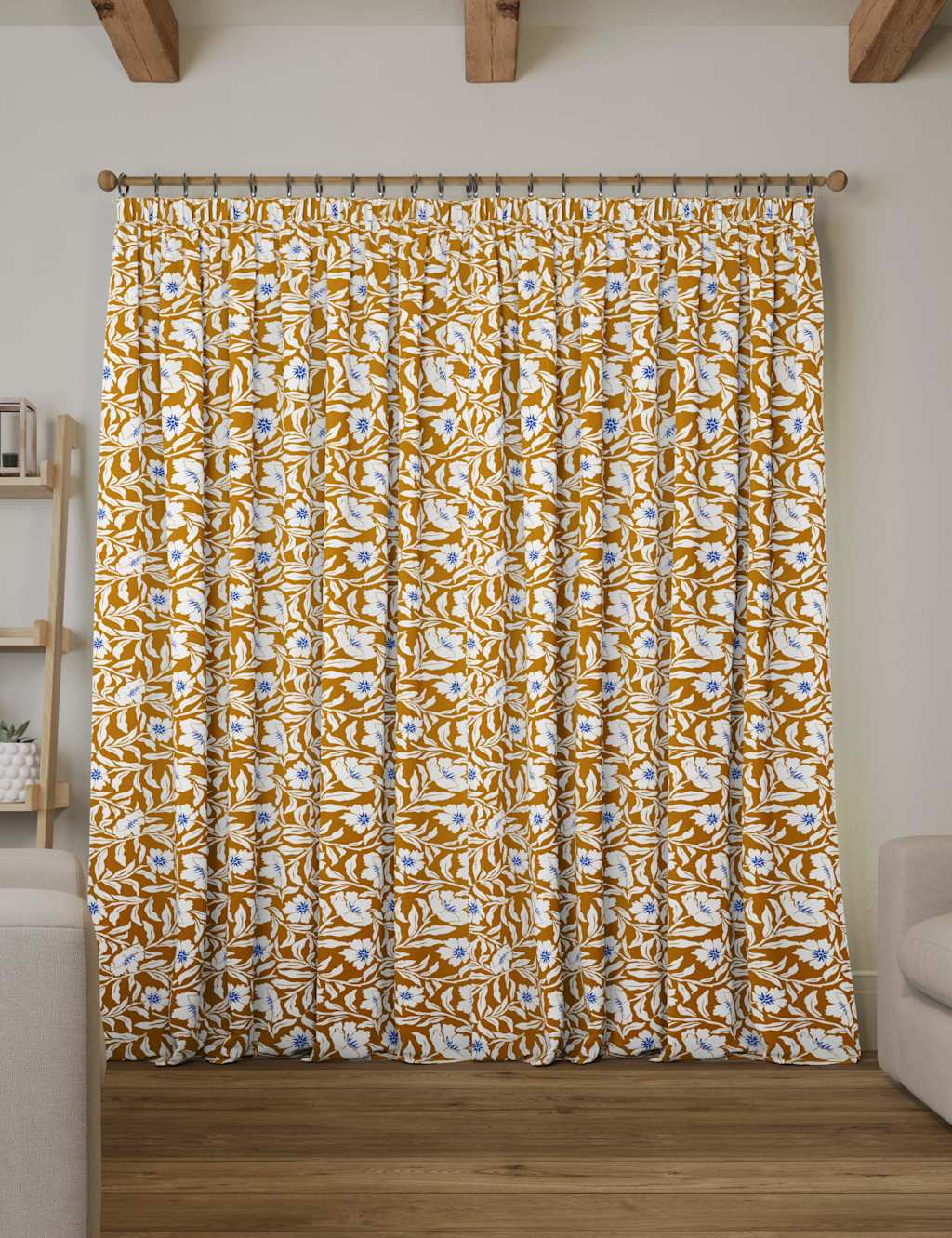 Wild Floral Pencil Pleat Blackout Curtains image 2