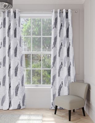 Cotton Rich Peacock Eyelet Blackout Curtains