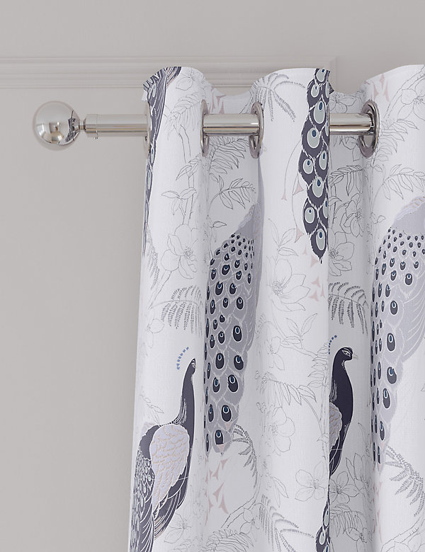 Cotton Rich Peacock Eyelet Blackout Curtains - CY