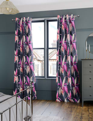 

M&S Collection Thermo-Ösenvorhänge aus Samt mit Blumenmuster - Teal, Teal