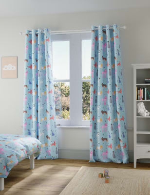 

M&S Collection Cortinas opacas infantiles con ojales de perros - Multi, Multi