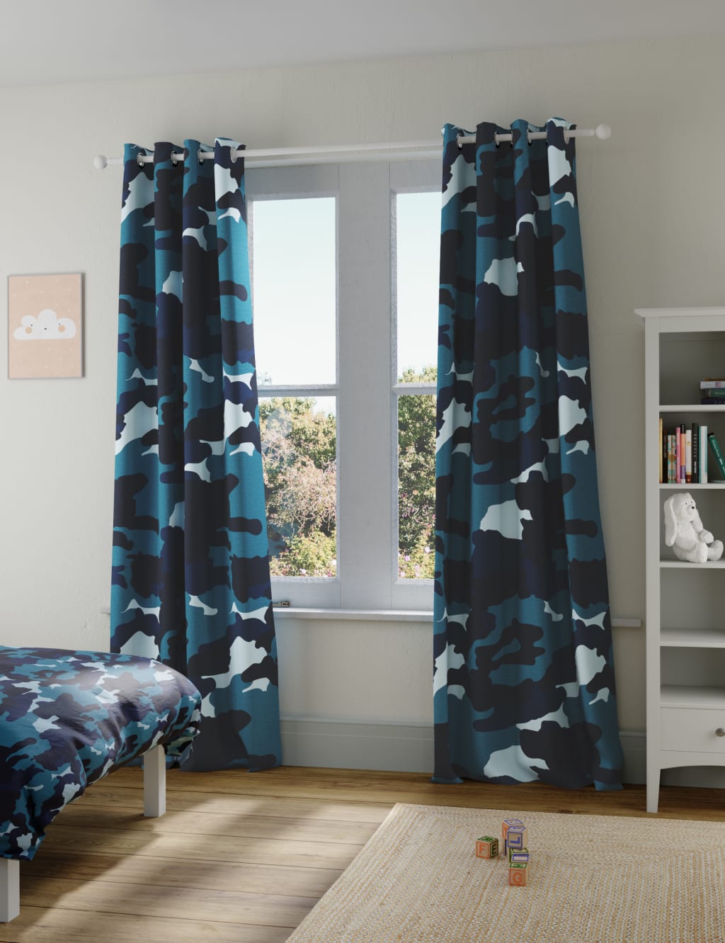 Camo Print Eyelet Blackout Kids' Curtains image 1