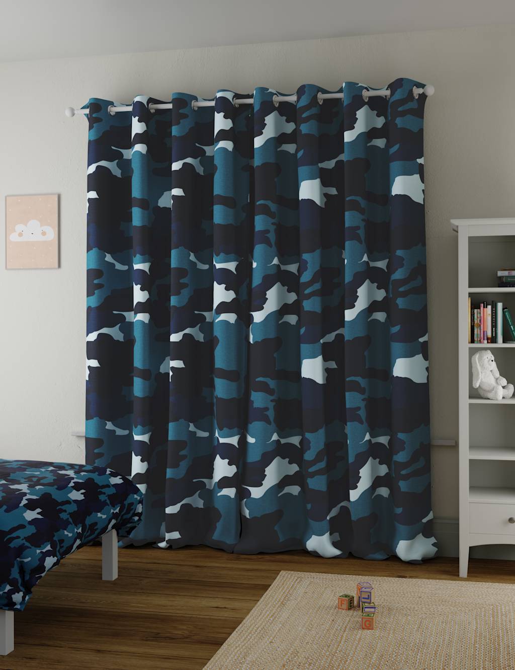 Camo Print Eyelet Blackout Kids' Curtains image 3