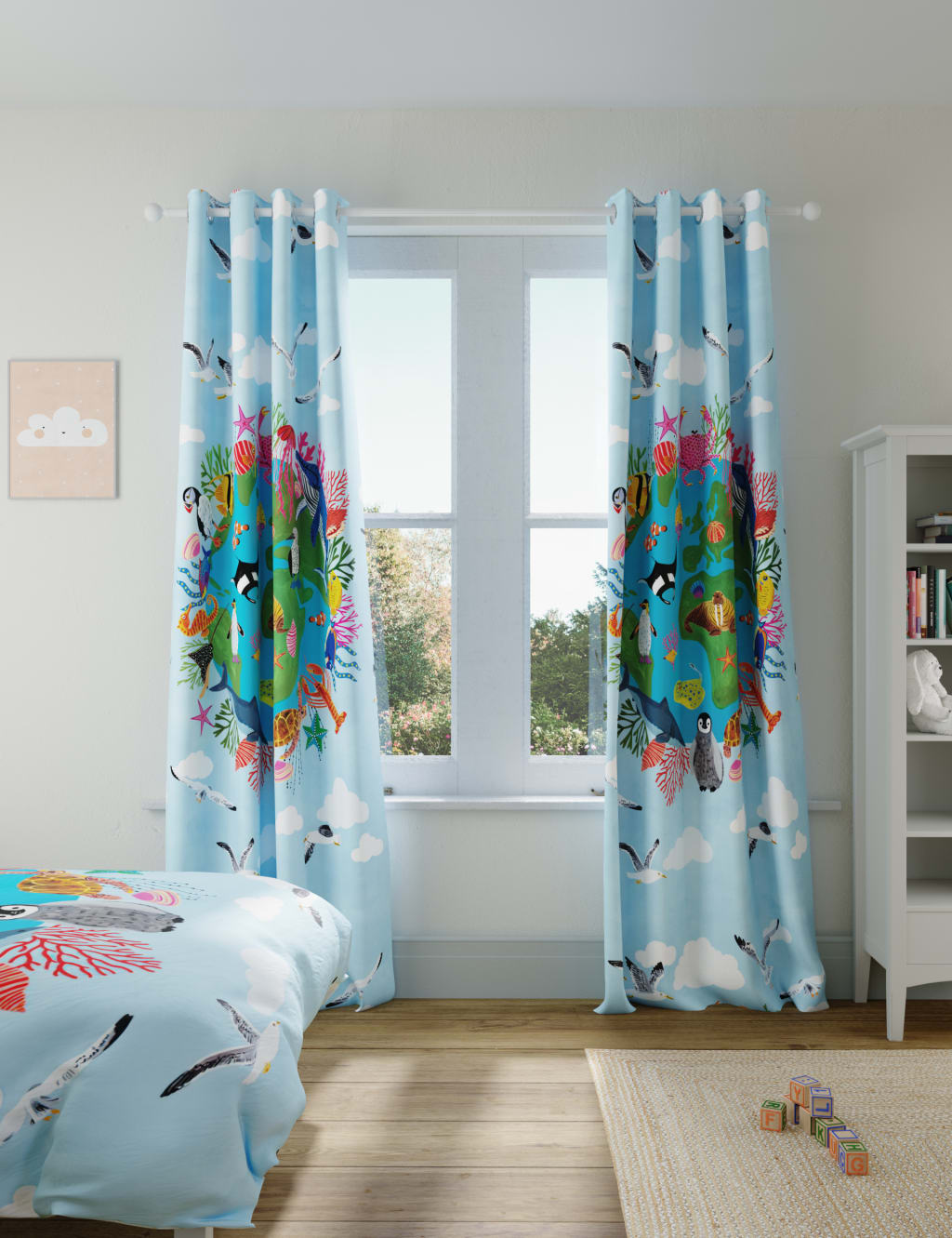 Under the Sea Eyelet Blackout Kids' Curtains image 1