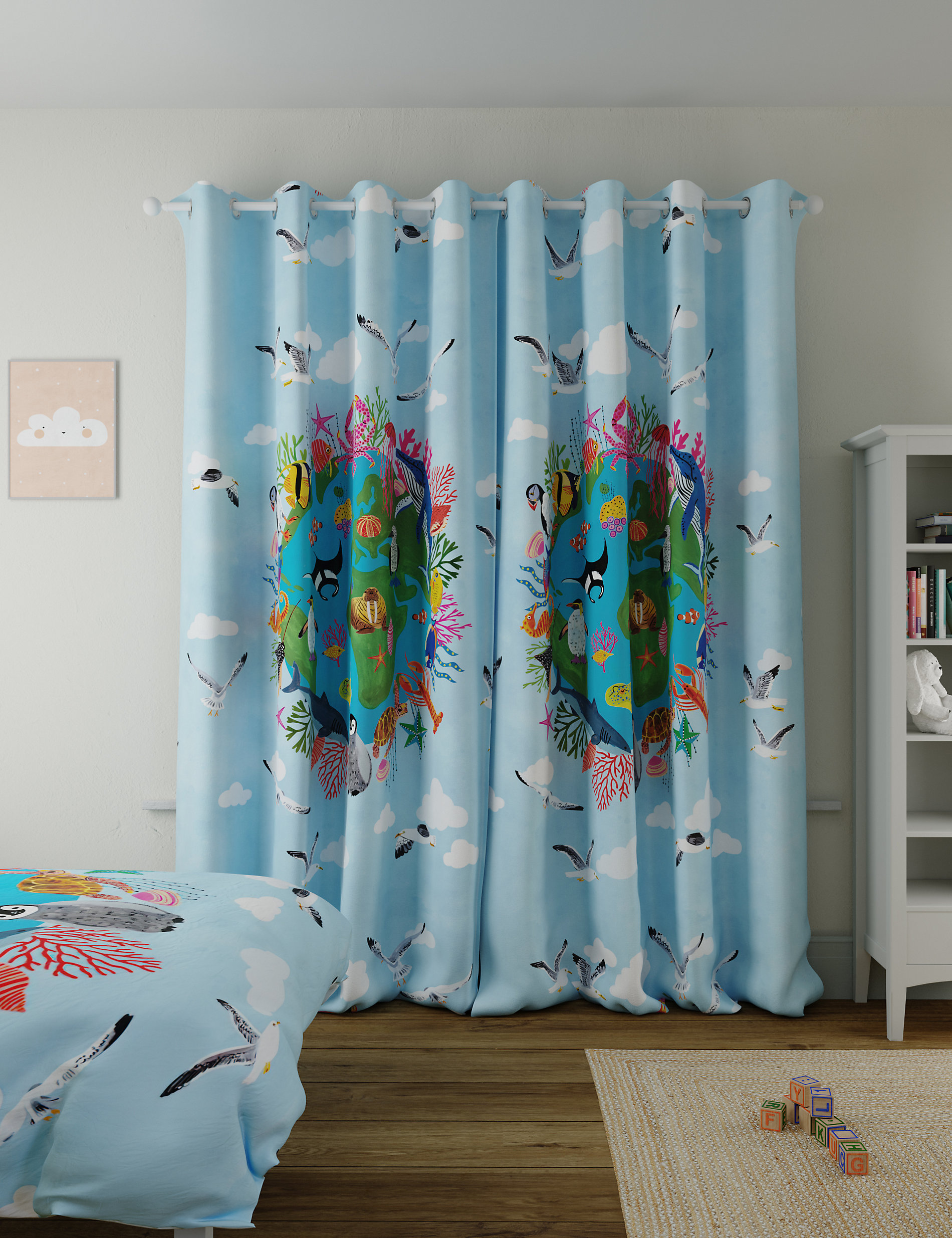 Under the Sea Eyelet Blackout Kids' Curtains