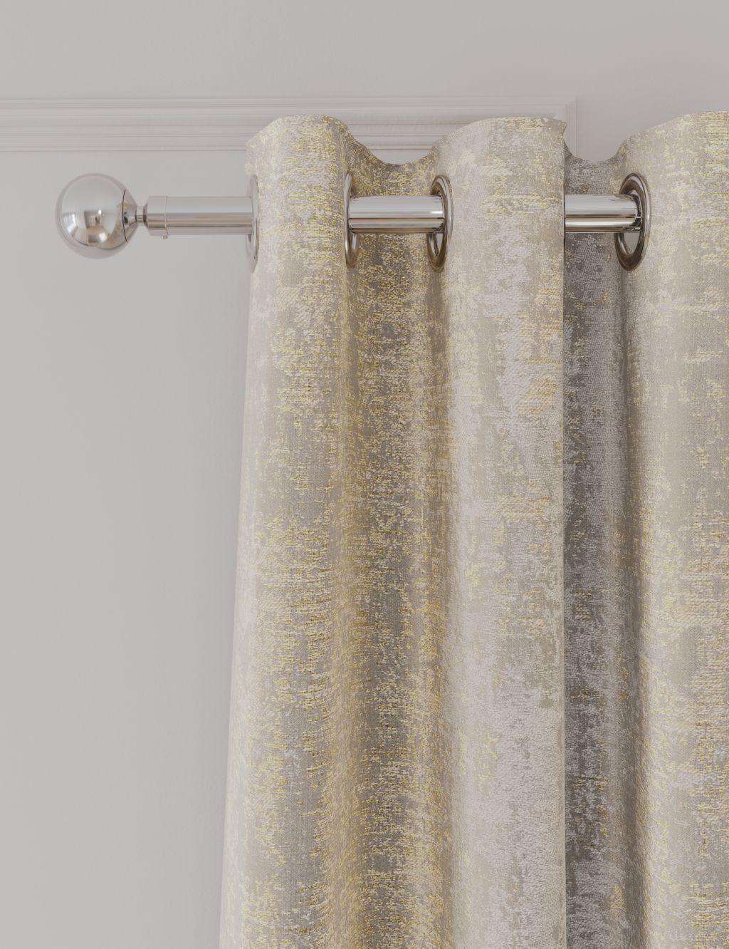 Textured Shimmer Eyelet Curtains image 3
