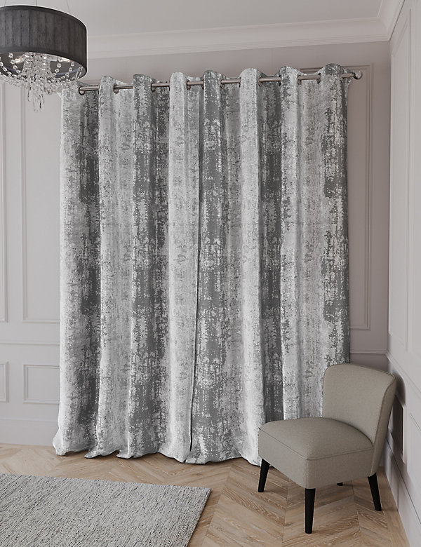 Textured Shimmer Eyelet Curtains - CY
