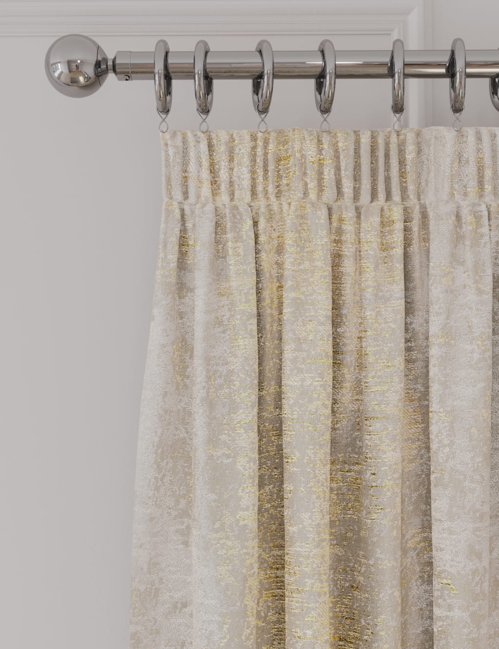 Textured Shimmer Pencil Pleat Curtains image 3