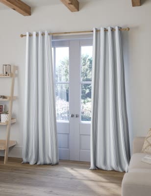 Woven Striped Eyelet Curtains | M&S NL