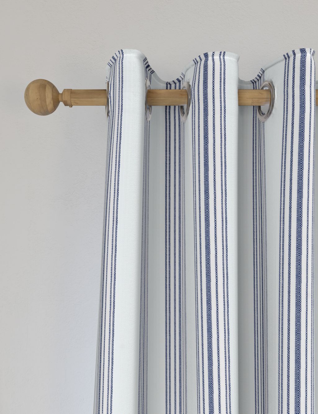 Woven Striped Eyelet Curtains image 3