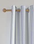 Woven Striped Eyelet Curtains