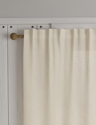 M&S Sheer Linen Look Multiway Curtains - NAR54 - Natural, Natural