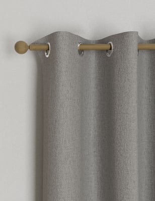 

M&S Collection Anti Allergy Eyelet Blackout Temperature Smart Curtains - Light Grey, Light Grey