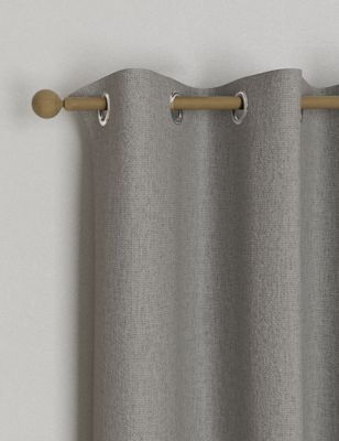 M&S Anti Allergy Eyelet Blackout Temperature Smart Curtains - NAR54 - Light Grey, Light Grey,Champag