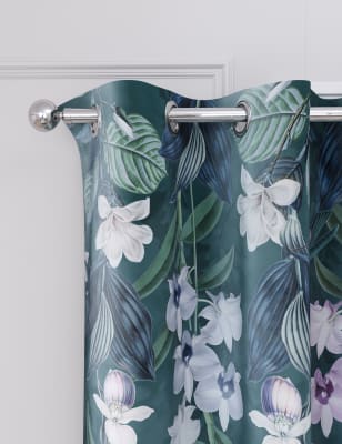 

M&S Collection Velvet Hummingbird Eyelet Blackout Thermal Curtains - Teal, Teal