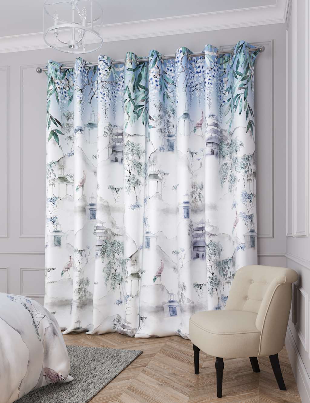 Pure Cotton Crane Eyelet Blackout Curtains image 2